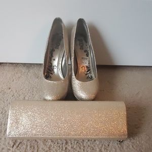 Heels with matching clutch